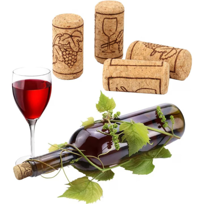 Set 100 dopuri de vin VarioShop®, pentru sigilarea sticlelor, din pluta naturala, forma cilindrica, 2,2 x 3,3 cm [7]