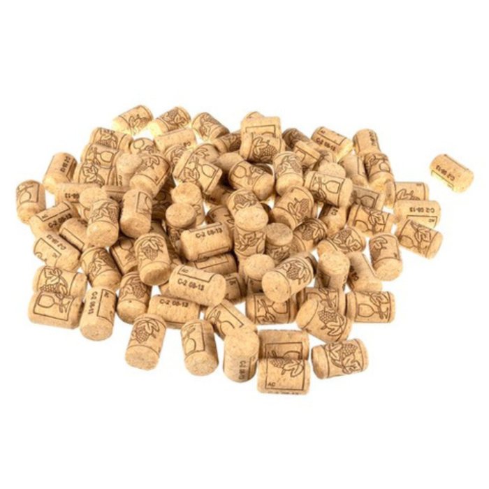 Set 100 dopuri de vin VarioShop®, pentru sigilarea sticlelor, din pluta naturala, forma cilindrica, 2,2 x 3,3 cm [10]