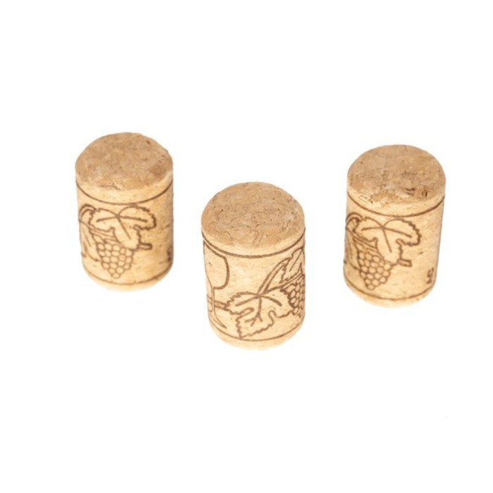 Set 100 dopuri de vin VarioShop®, pentru sigilarea sticlelor, din pluta naturala, forma cilindrica, 2,2 x 3,3 cm [15]