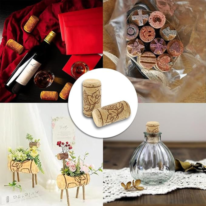Set 100 dopuri de vin VarioShop®, pentru sigilarea sticlelor, din pluta naturala, forma cilindrica, 2,2 x 3,3 cm [9]