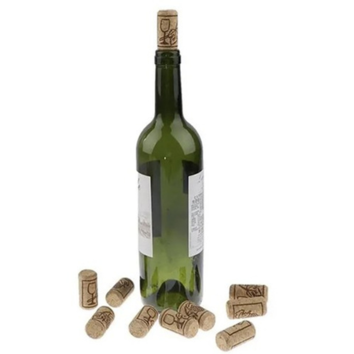 Set 100 dopuri de vin VarioShop®, pentru sigilarea sticlelor, din pluta naturala, forma cilindrica, 2,2 x 3,3 cm [12]
