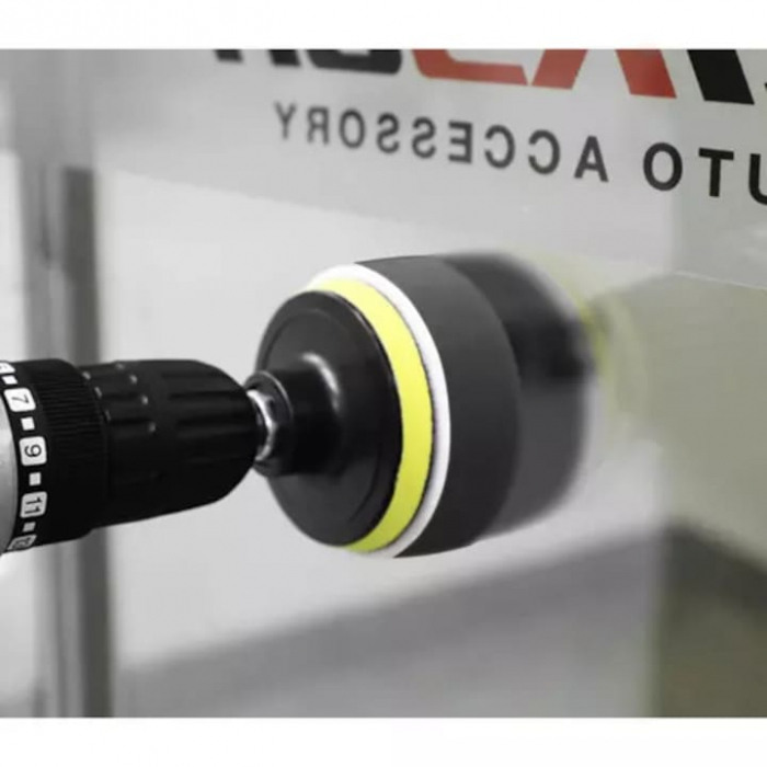 Set 12 Bureti pentru Polizare Auto VarioShop®, Adaptor pentru Bormasina, Potrivit pentru Burghie M10, Viteza de Rotatie 3000 RPM, Multicolor [5]