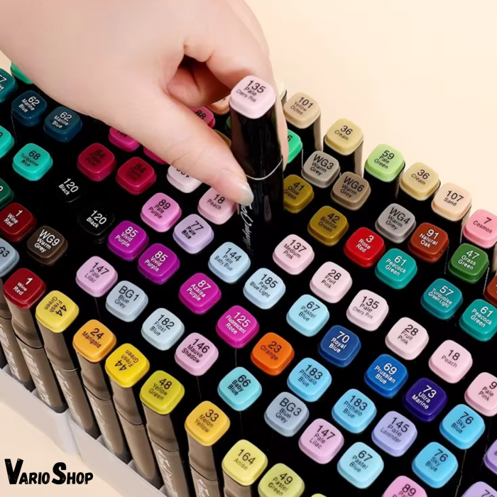 Set 48 markere duble VarioShop®, Carioci profesionale, Cu cerneala pe baza de alcool, 2 varfuri rezistente, Multicolore [43]