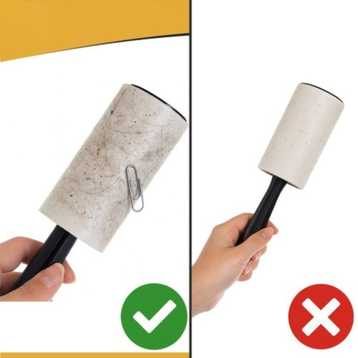 Set 15 role adezive VarioShop®, pentru curatarea parului si blanii de pe haine si tapiterie, maner solid, 40 coli/rola [6]