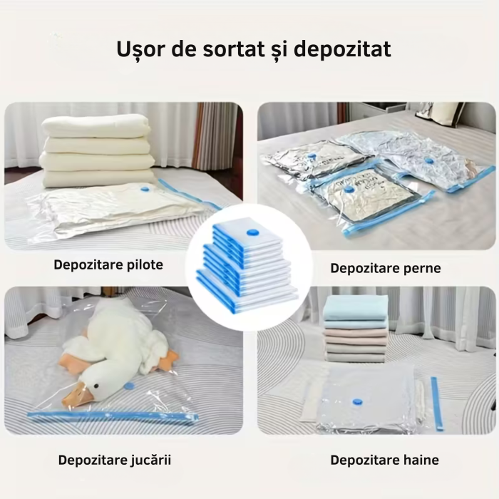 Set 15 saci de vidat VarioShop®, 50x70 cm, 60x80 cm, 70x100 cm, Alb [2]