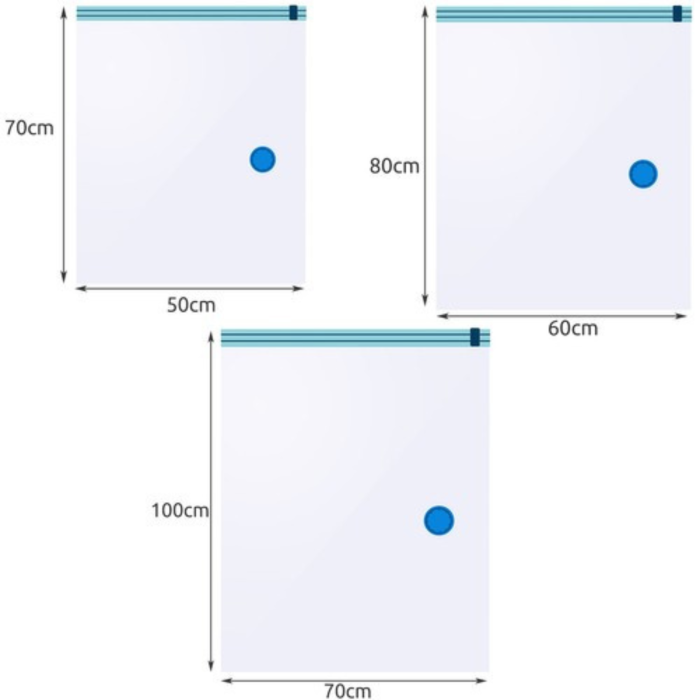 Set 15 saci de vidat VarioShop®, 50x70 cm, 60x80 cm, 70x100 cm, Alb [17]