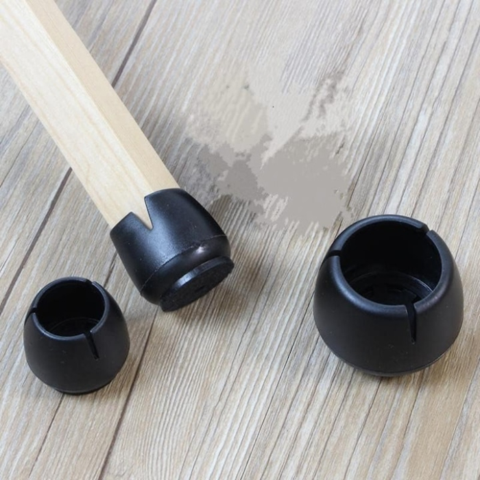 Set 16 protectii pentru picioare scaun VarioShop®, din silicon si fetru, protectie podea, diametru 12-16 mm, impermeabile si antizgariere, Negru [3]