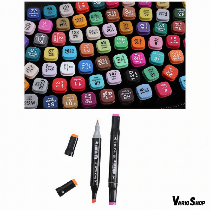 Set 48 markere duble VarioShop®, Carioci profesionale, Cu cerneala pe baza de alcool, 2 varfuri rezistente, Multicolore [34]