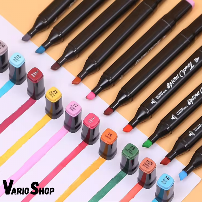 Set 48 markere duble VarioShop®, Carioci profesionale, Cu cerneala pe baza de alcool, 2 varfuri rezistente, Multicolore [33]