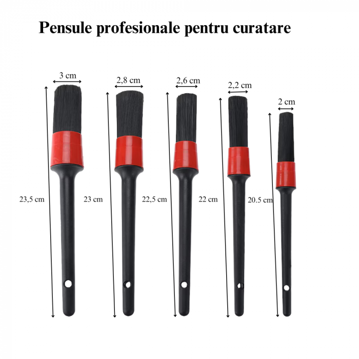 Set 18 Piese Detailing Auto VarioShop®, Curatare Interior Si Exterior, 4 Capete Pentru Bormasina, 5 Pensule, 3 Perii, 2 Lavete Profesionala, 1 Manusa, 1 Perie Tripla Grilaj, 2 bureti, Rosu-Negru [15]