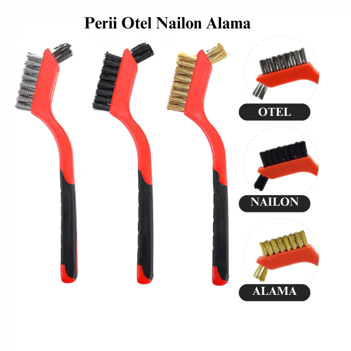 Set 18 Piese Detailing Auto VarioShop®, Curatare Interior Si Exterior, 4 Capete Pentru Bormasina, 5 Pensule, 3 Perii, 2 Lavete Profesionala, 1 Manusa, 1 Perie Tripla Grilaj, 2 bureti, Rosu-Negru [10]