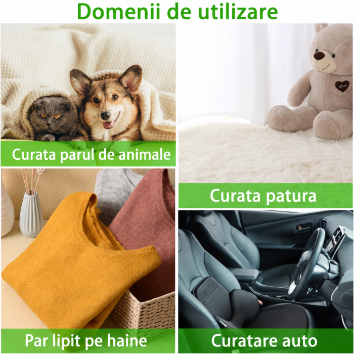 Set 2 accesorii pentru masina de spalat VarioShop®, colectare par, praf si scame de pe haine, lavabile, 9x1.5 cm, verde/portocaliu [4]