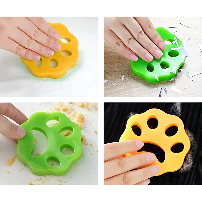 Set 2 accesorii pentru masina de spalat VarioShop®, colectare par, praf si scame de pe haine, lavabile, 9x1.5 cm, verde/portocaliu [8]