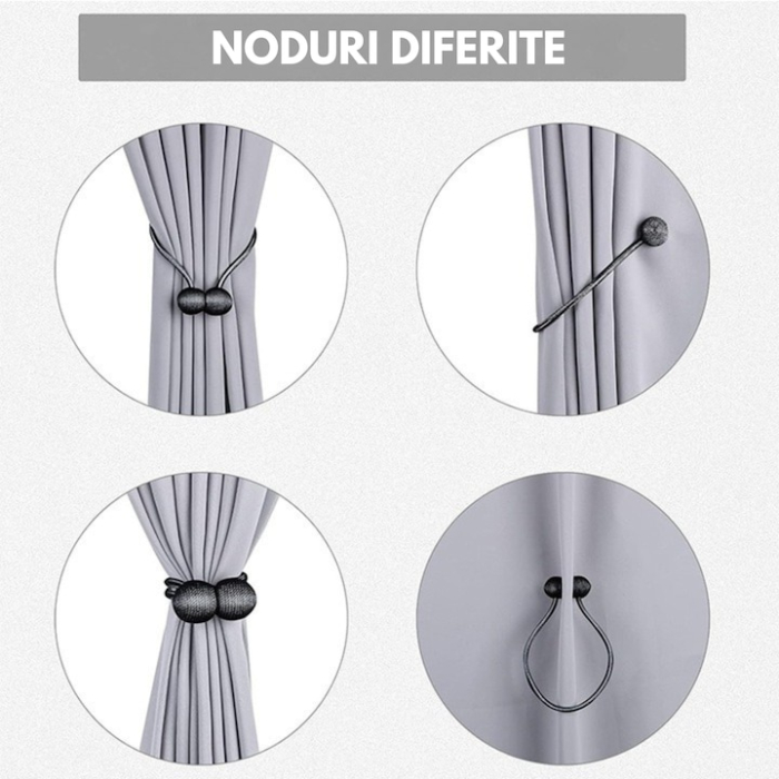 Set 2 cleme magnetice pentru perdele și draperii VarioShop, design discret, negru, 47cm [3]
