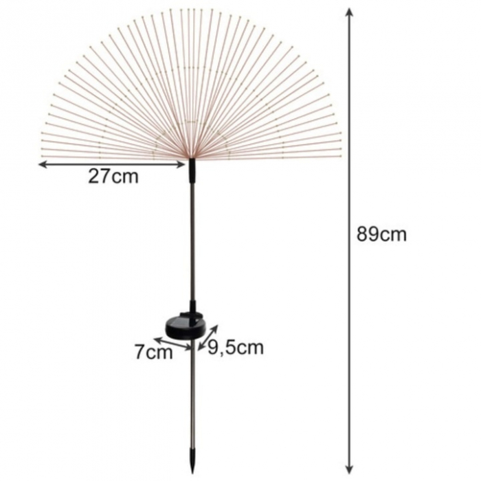 Set 2 lampi solare de gradina VarioShop®, model papadie, 150 LED-uri, rezistente la intemperii, lumina rece, cu panou solar si baterie incorporata, Alb [2]