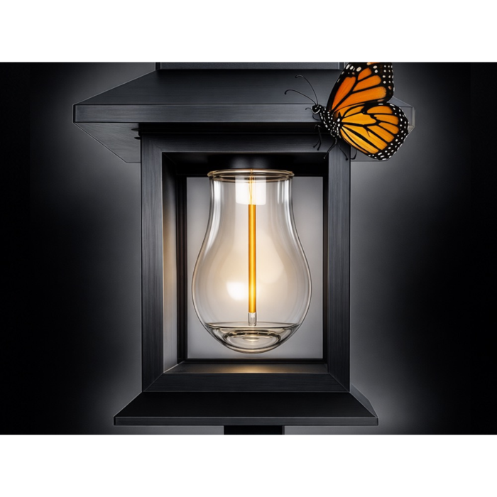 Set 2 lampi solare de gradina VarioShop®, stil felinar, pornire automata, rezistente la apa, 38 cm, pentru gradina si alee, negru [8]