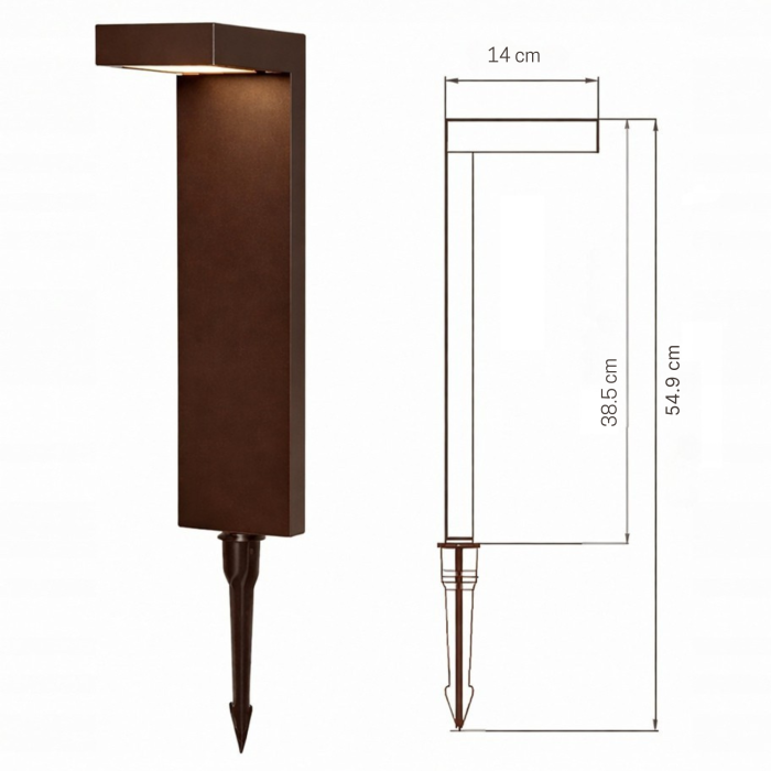 Set 2 lampi solare VarioShop®, pentru gradina, alei si terasa, cu senzor de amurg, LED 3000K, 55 cm, maro [4]