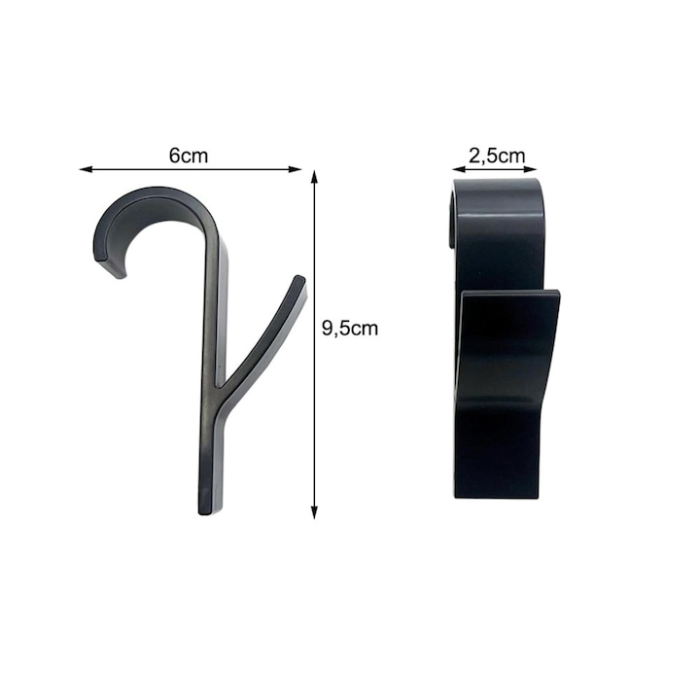 Set 2 manere agatatoare pentru calorifer baie VarioShop®, suport prosoape, plastic rezistent, universal, Negru [5]