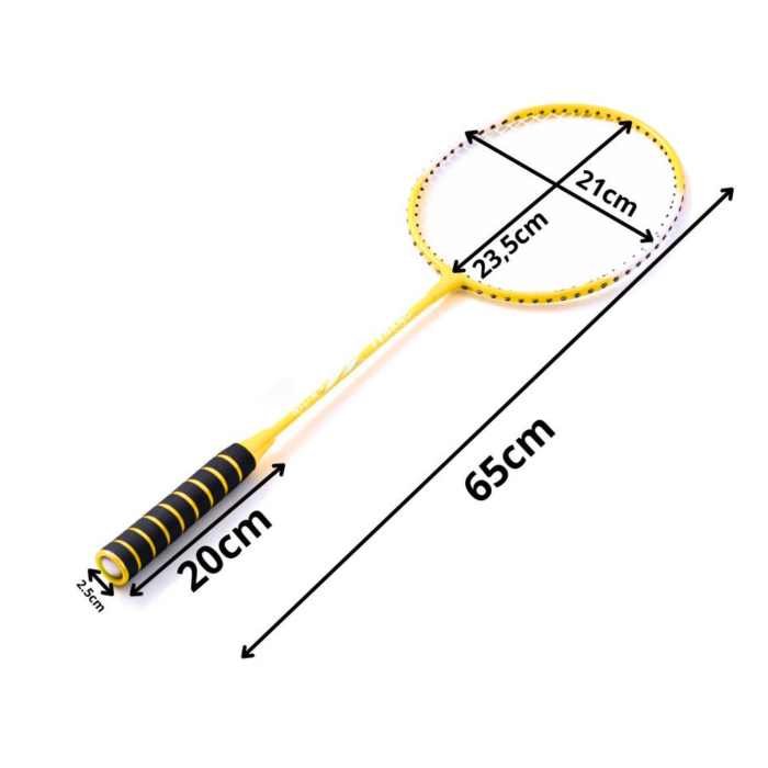 Set 2 rachete badminton VarioShop®, cu husa de transport inclusa, rachete usoare si rezistente pentru gradina, plaja, parc, verde, 65 cm [3]