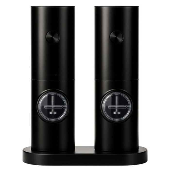 Set 2 rasnite electrice cu LED VarioShop®, mecanism ceramic durabil, capacitate 70 ml, reglare grosime macinare, functionare pe baterii, negru [17]