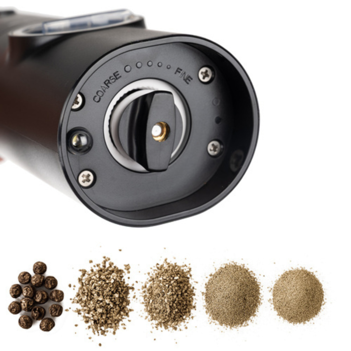 Set 2 rasnite electrice cu LED VarioShop®, mecanism ceramic durabil, capacitate 70 ml, reglare grosime macinare, functionare pe baterii, negru [10]