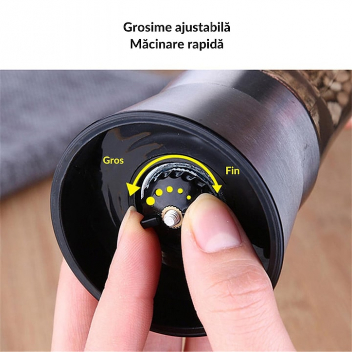 Set 2 rasnite manuale pentru condimente VarioShop®, sistem maruntire ajustabil, mecanism ceramica, potrivit pentru piper negru, orez, chimen, sare de mare, inox/sticla, Argintiu [13]