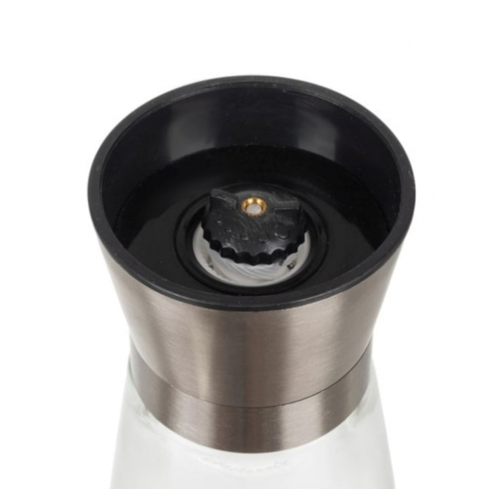 Set 2 rasnite manuale pentru condimente VarioShop®, sistem maruntire ajustabil, mecanism ceramica, potrivit pentru piper negru, orez, chimen, sare de mare, inox/sticla, Argintiu [16]