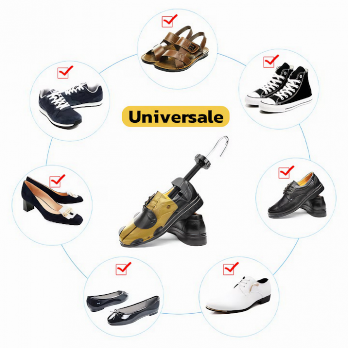 Calapod Reglabil VarioShop® - Marimea 30-36, Pentru Largit si Alungit Pantofi, Universal/Pentru Toate Tipurile de Pantofi si Incaltaminte, Unisex, Calitate Premium, Material Plastic + Cupru Metalic, G [4]