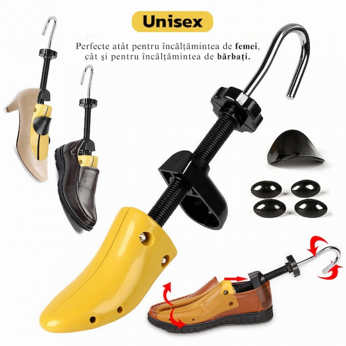 Calapod Reglabil VarioShop® - Marimea 30-36, Pentru Largit si Alungit Pantofi, Universal/Pentru Toate Tipurile de Pantofi si Incaltaminte, Unisex, Calitate Premium, Material Plastic + Cupru Metalic, G [5]