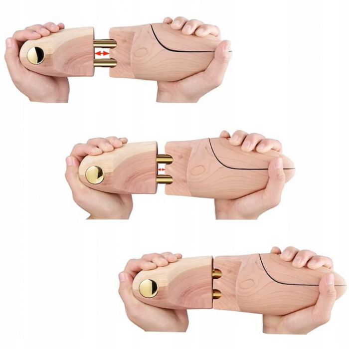 Set 2 Sanuri/Calapoade Reglabile VarioShop®, Marimea 39 - 40, Pentru Largit si Alungit Pantofi, Universal/Pentru Toate Tipurile de Pantofi si Incaltaminte, Unisex, Calitate Premium, Lemn de Pin [13]