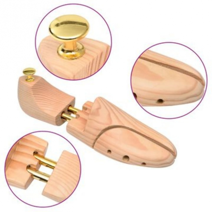 Set 2 Sanuri/Calapoade Reglabile VarioShop®, Marimea 39 - 40, Pentru Largit si Alungit Pantofi, Universal/Pentru Toate Tipurile de Pantofi si Incaltaminte, Unisex, Calitate Premium, Lemn de Pin [6]