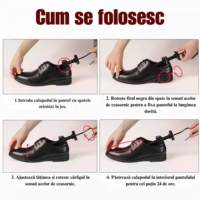 1 San/Calapod Reglabil VarioShop® - Marimea 39-43, Pentru Largit si Alungit Pantofi, Universal/Pentru Toate Tipurile de Pantofi si Incaltaminte, Unisex, Calitate Premium, Material Plastic + Cupru Meta [32]