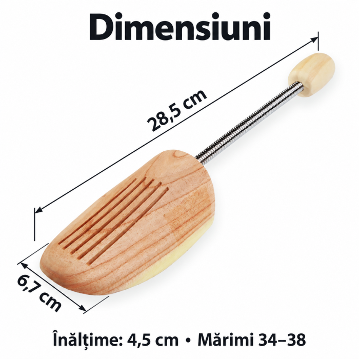 Set 2 sanuri pentru pantofi 34-38 VarioShop®, pentru pastrarea formei incaltamintei, constructie flexibila, parte frontala din lemn, lungime 28,5 cm, crem [5]