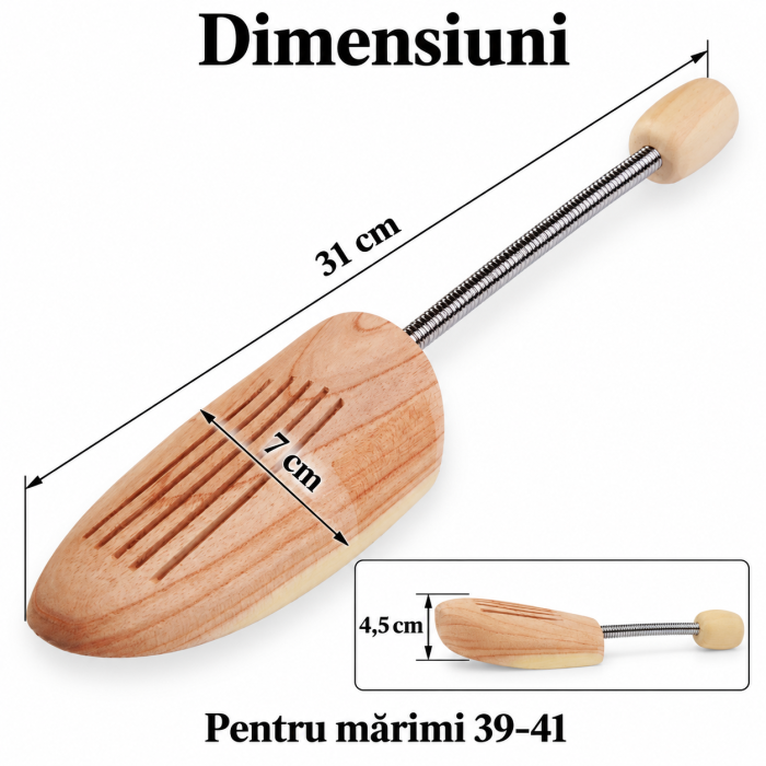 Set 2 sanuri pentru pantofi 39-41 VarioShop®, pentru pastrarea formei incaltamintei, constructie flexibila, parte frontala din lemn, crem [4]