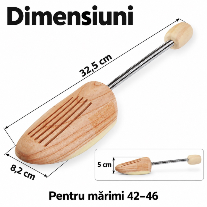 Set 2 sanuri pentru pantofi 42-46 VarioShop®, pentru pastrarea formei incaltamintei, constructie flexibila, parte frontala din lemn, crem [4]