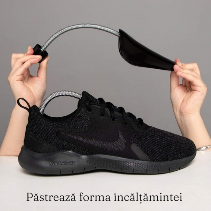 Set 2 Sanuri Reglabile Marime 37 - 42 VarioShop®, Arc Flexibil, Universal, Pentru Largit si Alungit Pantofi, Pentru Toate Tipurile de Pantofi si Incaltaminte, ABS / Otel, 26.5 X 7.5 cm, Negru [8]