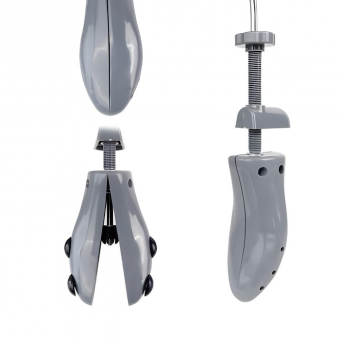 Set 2 Sanuri Reglabile Marime 40 - 47 VarioShop®,  Universal, Pentru Largit si Alungit Pantofi, Pentru Toate Tipurile de Pantofi si Incaltaminte, ABS / Otel, Gri [2]