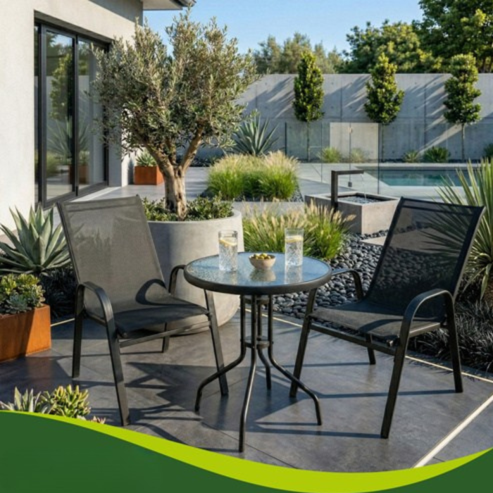 Set 2 scaune gradina VarioShop®, scaune exterior confortabile, rezistente la intemperii, design modern pentru terasa si gradina [2]