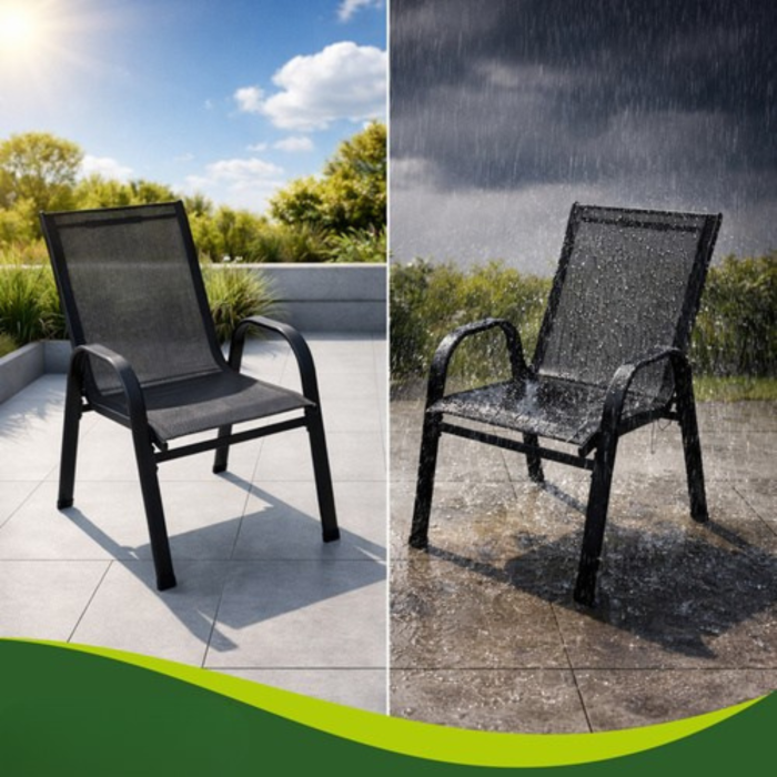 Set 2 scaune gradina VarioShop®, scaune exterior confortabile, rezistente la intemperii, design modern pentru terasa si gradina [4]