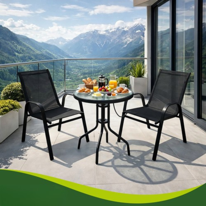 Set 2 scaune gradina VarioShop®, scaune exterior confortabile, rezistente la intemperii, design modern pentru terasa si gradina [3]