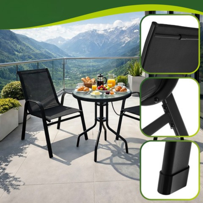 Set 2 scaune gradina VarioShop®, scaune exterior confortabile, rezistente la intemperii, design modern pentru terasa si gradina [6]