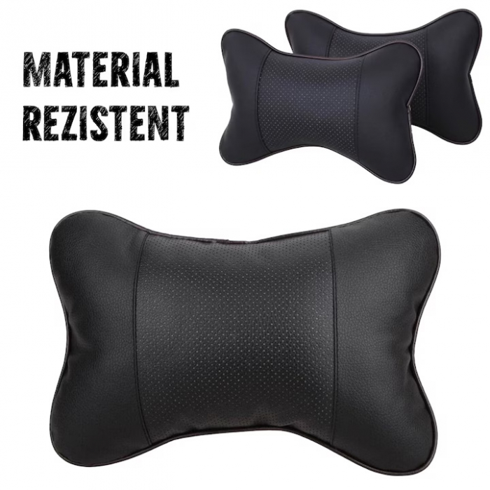 Set 2 tetiere auto VarioShop®, Protejeaza coloana cervicala, sunt Reglabile, Rezistente, Confortabile, Universale, Negru [4]