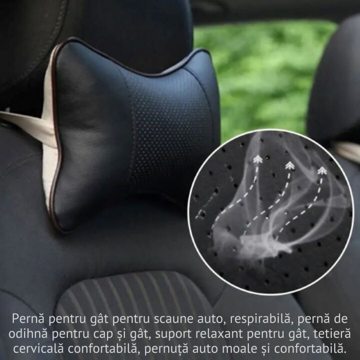 Set 2 tetiere auto VarioShop®, Protejeaza coloana cervicala, sunt Reglabile, Rezistente, Confortabile, Universale, Negru [26]