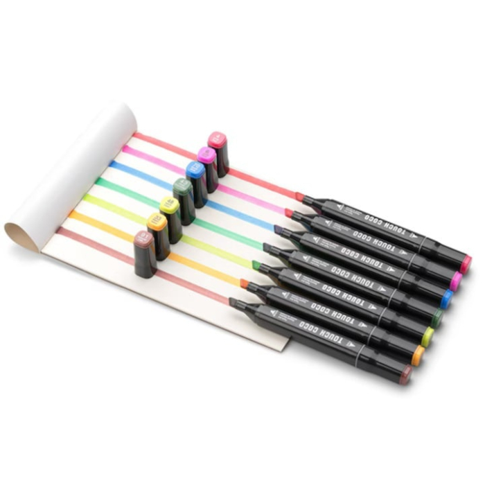 Set 24 markere duble VarioShop®, Carioci profesionale, Culori vii pe baza de alcool, 2 varfuri rezistente, geanta depozitare, Multicolore [5]