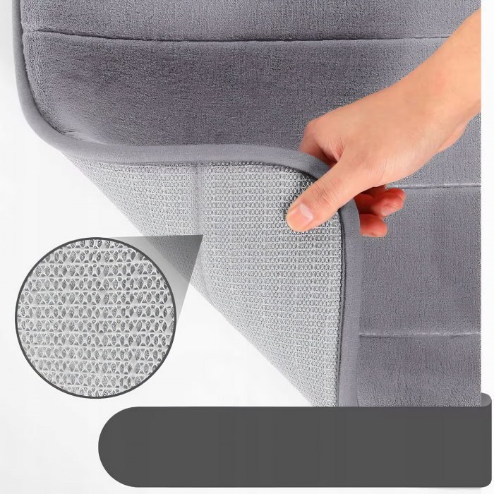 Set 3 Covorase de baie VarioShop®, Antiderapante, Spuma cu memorie, Microfibra, pentru WC, Chiuveta si Cada/dus, 80x50 & 60x50 & 60x40cm, Gri Deschis [30]