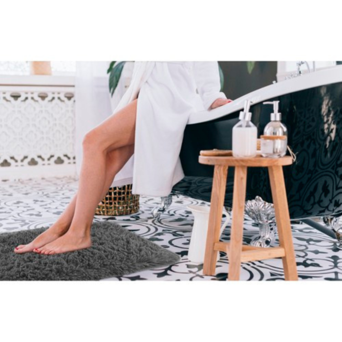 Set 3 covorase pentru baie VarioShop®, antiderapante, pufos la atingere, lavabil, absorbtie ridicata, uscare rapida, Gri inchis [3]