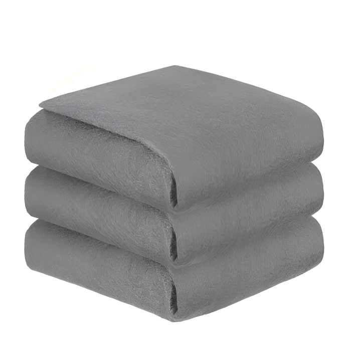 Set 3 lavete microfibra VarioShop®, pentru geamuri, oglinzi, sticla, lavabile, reutilizabile, 30x40 cm, gri [9]