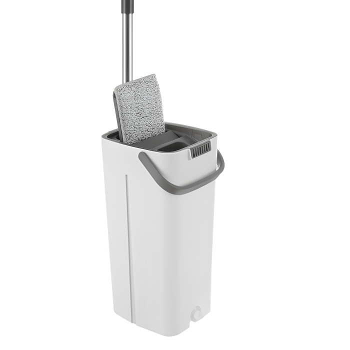 Set 3 rezerve pentru mop plat VarioShop®, pentru curatarea podelelor, prindere velcro, material absorbant, 33 x 12 cm, gri [11]