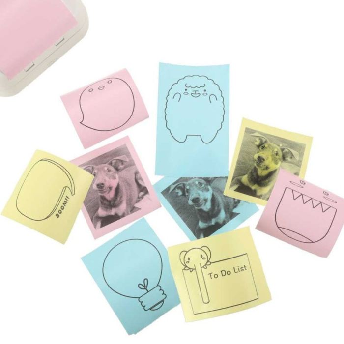 Set 3 role hartie termica colorata pentru mini imprimanta portabila, 57 mm latime si 3 m lungime, fara cerneala [2]