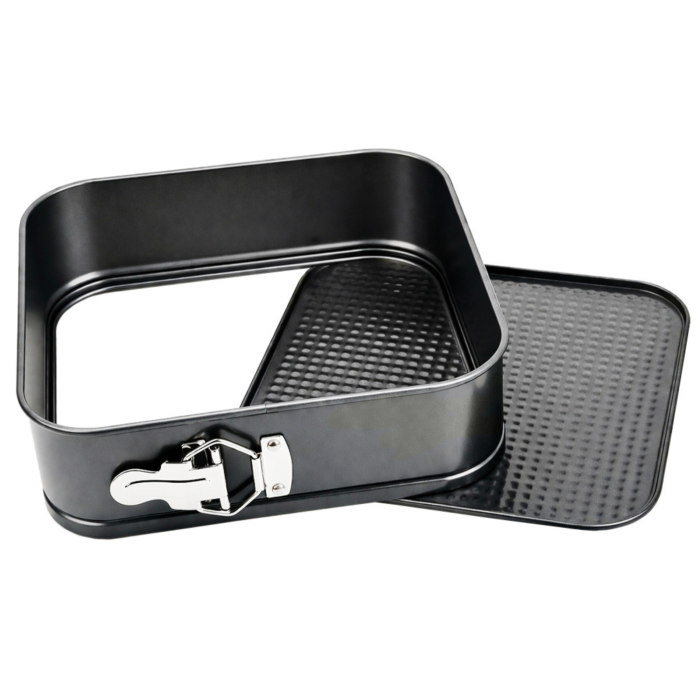 Set 3 tavi de copt VarioShop®, patrate, antiaderente, baza detasabila, inchidere cu clema, 24/26/28 cm, gri [11]